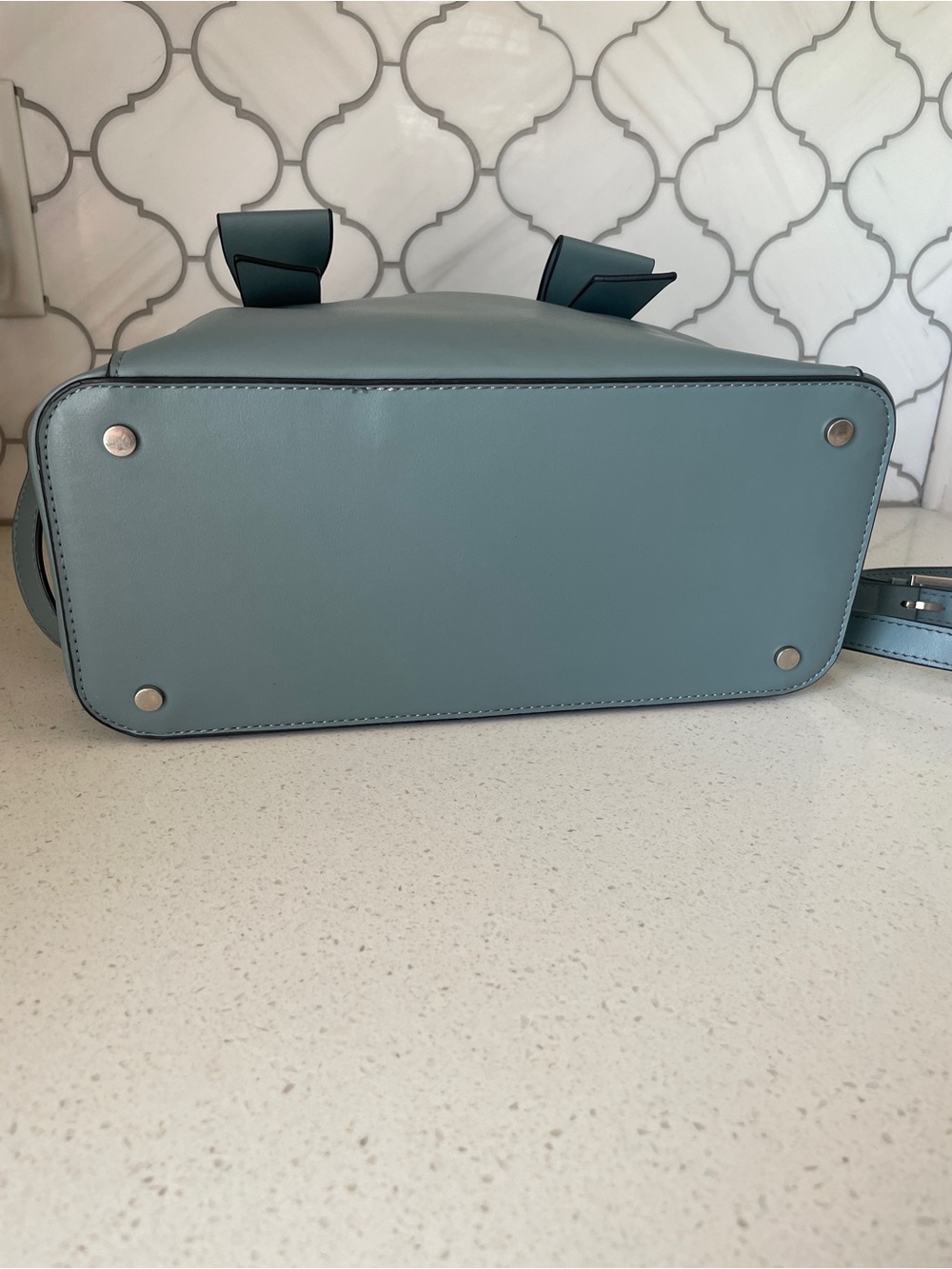 GUC French Connection Dusty Blue Terra Dome Mini Satchel FCUK - Picture 6 of 16
